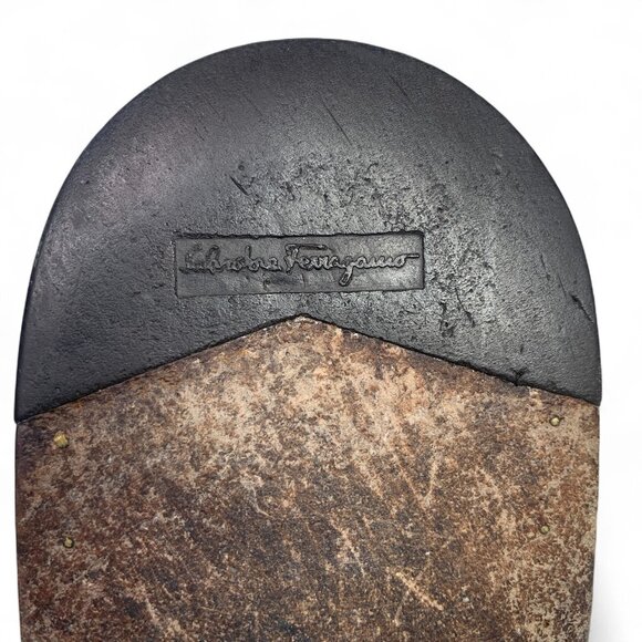 Salvatore Ferragamo Mens Brisbane Black Woven Leather Loafers Size 10.5 D - Picture 9 of 9